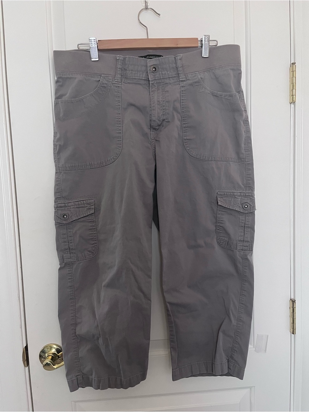 Lee Women's Gray Cargo Capris with Utility Pockets